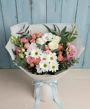 Букет цветов из:  Розы, Лизиантусы и Хризантемы в Роговской