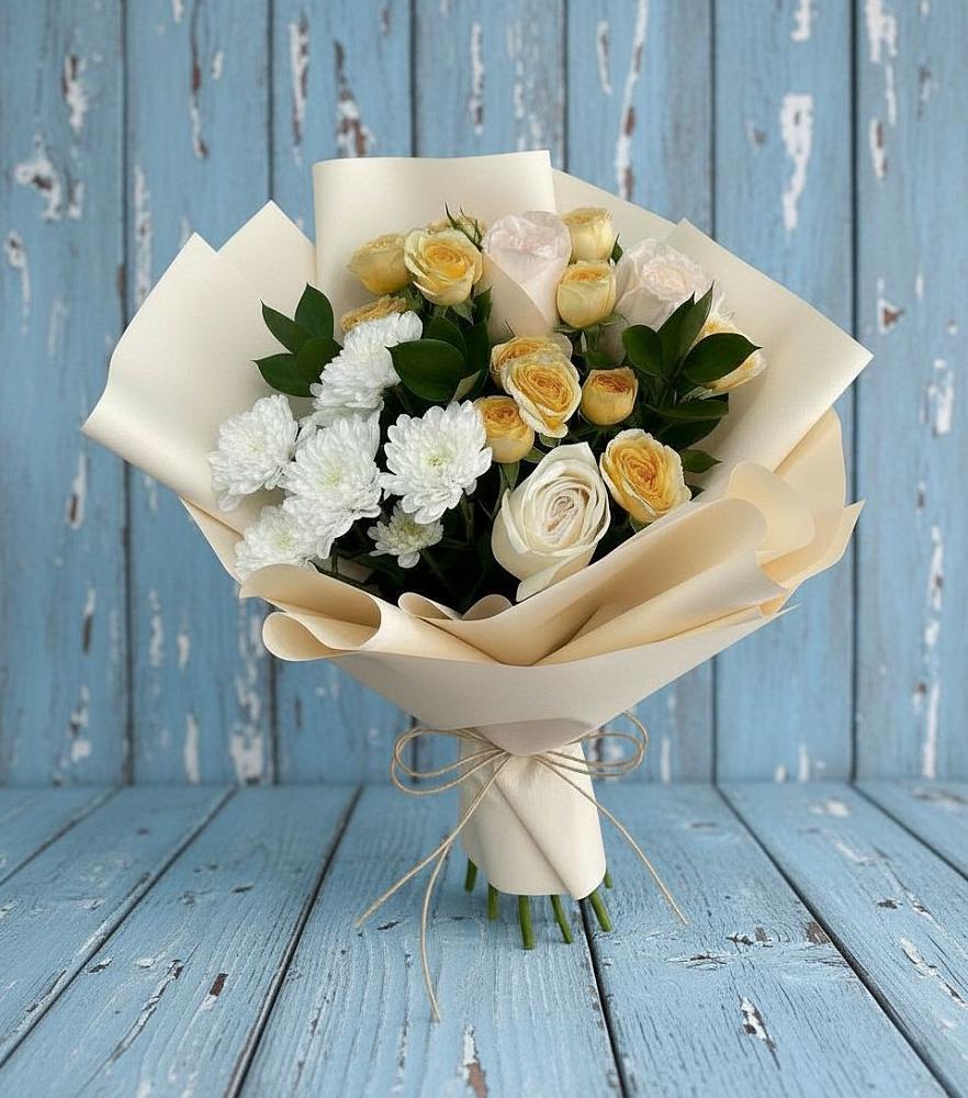 Букет цветов из: Розы и Хризантемы в Роговской