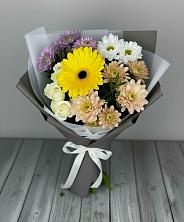 Букет цветов из:  Розы, Герберы и Хризантемы в Роговской