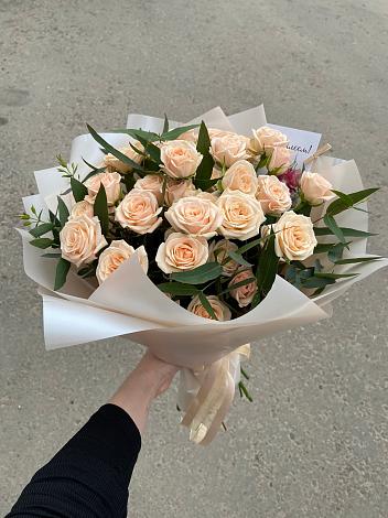 Букет Кремовые розы Латте в Роговской