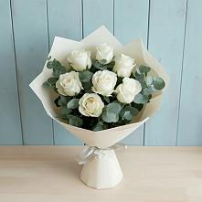Букет Белые розы в Эвкалипте #REPLACE_PRED# Роговской